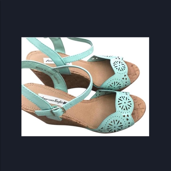 American Eagle By Payless Shoes - American Eagle Turquoise Wedges